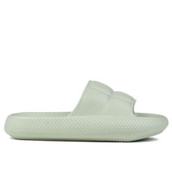 Klapki damskie sportowe Lee MAYA SLIDER WOMEN LOW. Zielone klapki damskie Lee, bez wzorów, z materiału, bez obcasa, na platformie. Za 79.00 zł.