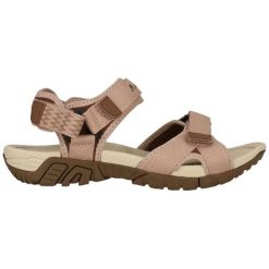 Sandały damskie Whistler Rossano. Brązowe sandały damskie WHISTLER, bez wzorów, z materiału, bez obcasa. Za 245.00 zł.