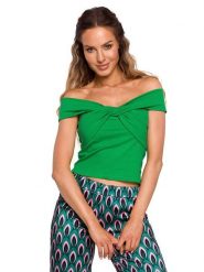 Made of emotion Top w kolorze zielonym rozmiar: M. Zielone topy damskie Made Of Emotion, m, bez wzorów, bez kołnierzyka. Za 46.95 zł.