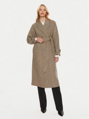 Tommy Hilfiger Płaszcz wełniany WW0WW43159 Beżowy Regular Fit. Brązowe płaszcze damskie Tommy Hilfiger, na zimę, l, bez wzorów, z wełny. Za 1,469.00 zł.
