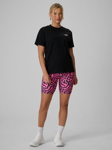 4F Legginsy kolarki dzianinowe damskie - różowe L. Czerwone legginsy damskie 4f, l, bez wzorów, z dzianiny. Za 79.99 zł.