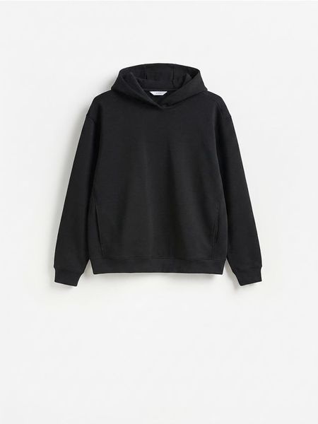 Bluza z kaputrem - czarny. Czarne bluzy bez kaptura męskie Reserved, l, z dzianiny. Za 139.99 zł.