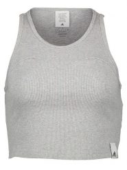 Adidas Top w kolorze szarym rozmiar: S. Szare topy damskie Adidas, s, bez wzorów, z bawełny, bez kołnierzyka. Za 78.47 zł.