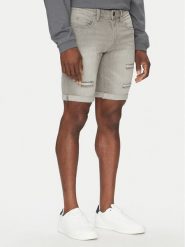 INDICODE Szorty jeansowe Kaden Holes 70-104 Szary Regular Fit. Szare szorty męskie INDICODE, bez wzorów, z bawełny. Za 109.99 zł.