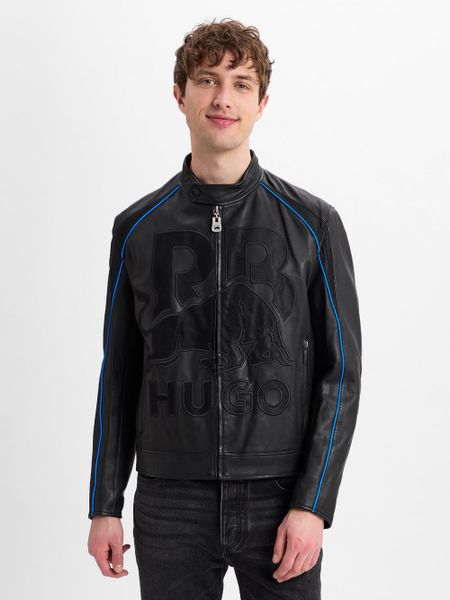 HUGO kurtka skórzana - Lomaki RB Mężczyźni skóra czarny, XL. Czarne kurtki męskie Hugo, m, bez wzorów, ze skóry, eleganckie, bez kaptura. Za 1,799.95 zł.