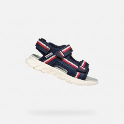 Sandały GEOX J SANDAL AIRADYUM BO Niebieski. Czerwone sandały damskie Geox, z tkaniny, bez zapięcia. Za 239.50 zł.