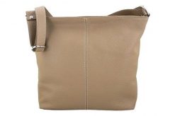 Listonoszki damskie skórzane - Barberini's - Beżowe. Brązowe shopper bag damskie Barberinis, bez wzorów, ze skóry, duże, bez dodatków. Za 199.99 zł.