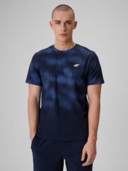 4F T-shirt regular z nadrukiem męski - granatowy S. Niebieskie t-shirty męskie 4f, m, bez wzorów, z bawełny, bez kołnierzyka. Za 89.99 zł.