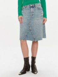 Tommy Hilfiger Spódnica jeansowa WW0WW40656 Niebieski Relaxed Fit. Niebieskie spódniczki damskie Tommy Hilfiger, bez wzorów, z bawełny. Za 399.99 zł.