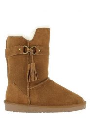 NICEBAY Skórzane kozaki zimowe "Barada" w kolorze jasnobrązowym rozmiar: 37. Brązowe kozaki damskie Nicebay, z materiału, bez obcasa. Za 266.66 zł.