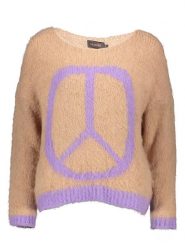 Miss goodlife Sweter w kolorze beżowo-fioletowym rozmiar: XL. Brązowe swetry klasyczne damskie miss goodlife, xl, z wełny, bez kołnierzyka. Za 188.85 zł.