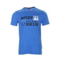 Koszulka sportowa męska Reebok Wor C Com Tee. Niebieskie t-shirty sportowe męskie Reebok, m, z tkaniny, bez ramiączek. Za 122.00 zł.