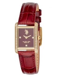 U.S. Polo Assn. Zegarek kwarcowy w kolorze złoto-ciemnoczerwonym rozmiar: onesize. Czerwone, analogowe zegarki damskie U.S. Polo Assn., ze stali. Za 304.99 zł.