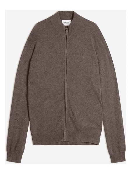 Perfect Cashmere Kaszmirowy kardigan "Jules" w kolorze szarobrązowym rozmiar: M. Brązowe kardigany męskie Perfect Cashmere, m, bez wzorów, z kaszmiru, bez kołnierzyka. Za 500.99 zł.