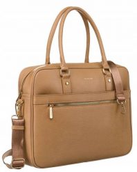 Torba biznesowa Peterson PTN 1294 beżowa. Brązowe torby na laptopa damskie Peterson, bez wzorów, ze skóry ekologicznej. Za 195.99 zł.
