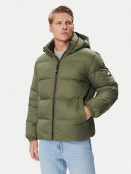 Tommy Jeans Kurtka puchowa Essential DM0DM19786 Khaki Regular Fit. Brązowe kurtki męskie Tommy Jeans, m, bez wzorów, z jeansu, bez kaptura. Za 1,099.00 zł.