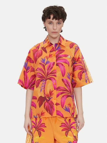Adidas Koszula FARM Premium JD6281 Pomarańczowy Loose Fit. Brązowe koszule damskie Adidas, l, bez wzorów, z syntetyku, bez kołnierzyka, bez ramiączek. Za 249.99 zł.
