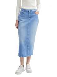 TOM TAILOR Denim Spódnica dżinsowa w kolorze błękitnym rozmiar: XS. Niebieskie spódniczki damskie Tom Tailor Denim, xs, bez wzorów, z bawełny, midi, proste. Za 79.03 zł.