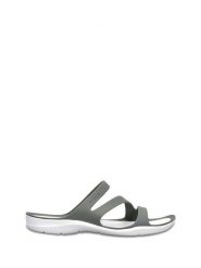 Crocs Klapki "Swiftwater" w kolorze biało-szarym rozmiar: 34/35. Białe klapki damskie Crocs, bez wzorów, bez obcasa. Za 61.60 zł.