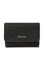 Calvin Klein Portfel Ck Must Small Trifold_Mono K60K612829 Czarny. Czarne portfele damskie CALVIN KLEIN, bez wzorów, ze skóry. Za 219.99 zł.