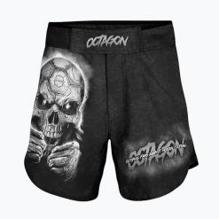 Spodenki treningowe męskie Octagon Oldskull Fans MMA. Czarne szorty męskie OCTAGON, bez kołnierzyka. Za 149.99 zł.