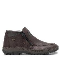 Botki Rieker. Brązowe buty zimowe męskie Rieker, bez zapięcia. Za 257.99 zł.
