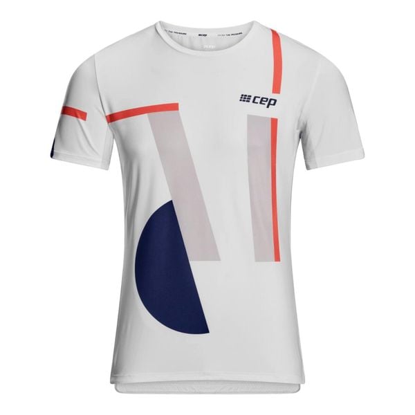 Koszulka sportowa z krótkim rękawem geometryczny wzór CEP męska. Białe t-shirty sportowe męskie CEP, l, bez ramiączek. Za 249.00 zł.