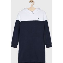 Tommy Hilfiger - Sukienka dziecięca 128-176 cm. Niebieskie sukienki dziewczęce Tommy Hilfiger, bez wzorów, z bawełny, casualowe, bez ramiączek, długie. W wyprzedaży za 179.90 zł.