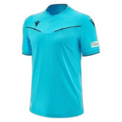 Koszulka sędziowska Macron UEFA 2023/25. Czarne t-shirty sportowe męskie Macron, l, bez ramiączek, do piłki nożnej. Za 468.00 zł.