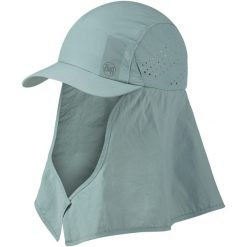 Czapka z daszkiem BUFF DESERT CAP SOLID. Niebieskie czapki męskie Buff, bez wzorów, sportowe. Za 185.54 zł.