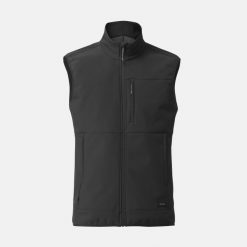 Kamizelka softshell trekkingowa męska Forclaz MT100. Czarne kamizelki męskie FORCLAZ, l, bez wzorów, z materiału, bez kaptura. Za 129.99 zł.