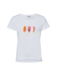 More & More Koszulka Kobiety Bawełna biały|wielokolorowy, 44. Białe t-shirty damskie MORE & MORE, bez wzorów, z bawełny, bez kołnierzyka. Za 139.95 zł.