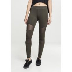 Legginsy damskie w dużych rozmiarach Urban Classic mesh elastic. Zielone legginsy damskie Urban Classics, bez wzorów, z meshu. Za 152.50 zł.