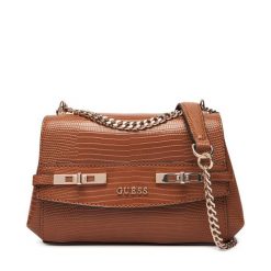 Torebka Guess. Brązowe torebki wieczorowe Guess, z aplikacjami, wizytowe, bez kołnierzyka, bez ramiączek. Za 589.99 zł.