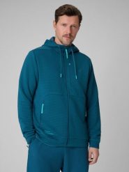 4F Bluza treningowa regular z kapturem męska - granatowa L. Niebieskie bluzy z kapturem męskie 4f, l. Za 249.99 zł.