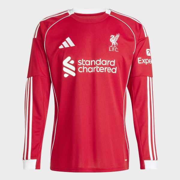Koszulka z długim rękawem Liverpool FC 25/26 Home. Czerwone koszulki męskie z długim rękawem Adidas, xs, z materiału. Za 442.45 zł.