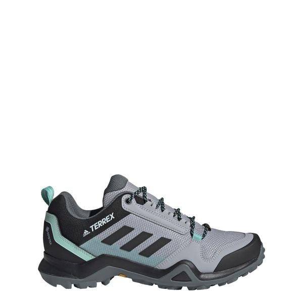 Buty sportowe adidas Terrex Ax3 Gore-Tex szaro-turkusowe damskie. Czarne buty sportowe na co dzień damskie Adidas, bez wzorów, z gore-texu, wspinaczkowe, adidas terrex. Za 593.50 zł.