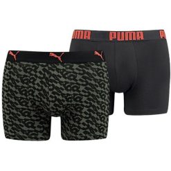 Bokserki męskie Puma Logo AOP 2-pack Army Green S. Brązowe bokserki męskie Puma, bez wzorów, z bawełny. Za 157.99 zł.