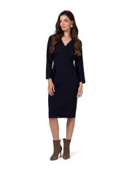 Be Wear Sukienka w kolorze granatowym rozmiar: XL. Niebieskie sukienki damskie Be Wear, xl, bez wzorów, bez kołnierzyka, bez ramiączek, midi. Za 122.67 zł.