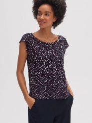 OPUS Bluzka "Fannie" w kolorze czarnym ze wzorem rozmiar: 42. Czarne bluzki damskie Opus, bez wzorów, z wiskozy, bez kołnierzyka, bez ramiączek. Za 82.64 zł.