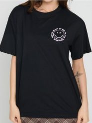 Koszulka loose fit SmileyWorld® - czarny. Czarne t-shirty damskie Sinsay, l, bez wzorów, bez ramiączek. W wyprzedaży za 20.99 zł.