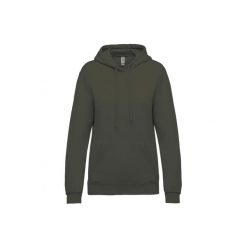 Bluza damska z kapturem Kariban. Brązowe bluzy sportowe damskie KARIBAN, l, bez wzorów, z bawełny, bez ramiączek, z kapturem. Za 181.00 zł.