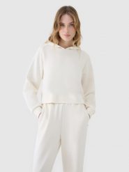4F Bluza dresowa nierozpinana z modalem damska - biała M. Białe bluzy sportowe damskie 4f, m, z dresówki. W wyprzedaży za 129.99 zł.