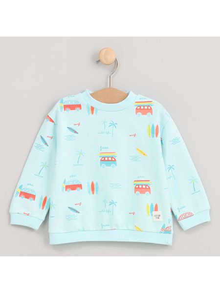 Cotton Fish Bluza w kolorze turkusowym rozmiar: 104. Niebieskie bluzy i bluzki niemowlęce Cotton Fish, bez wzorów, z bawełny, bez ramiączek, bez kaptura. Za 57.06 zł.