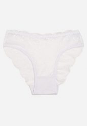 Białe Bawełniane Majtki Figi z Ozdobną Koronką Baelia. Białe figi damskie Renee, l, bez wzorów, z bawełny. Za 3.99 zł.