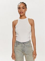 Hugo Top Styl The Plain 50515651 Biały Slim Fit. Białe topy damskie Hugo, s, bez wzorów, z bawełny, bez kołnierzyka. Za 219.99 zł.