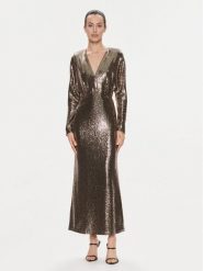 ViCOLO Sukienka wieczorowa FR0011 Brązowy Regular Fit. Brązowe sukienki damskie ViCOLO, m, bez wzorów, z syntetyku, wizytowe, bez kołnierzyka, bez ramiączek. Za 359.99 zł.