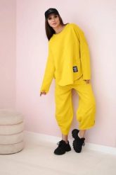 Komplet bawełniany bluza + spodnie kiwi. Bluzy bez kaptura damskie KESI, l, z bawełny. Za 284.37 zł.