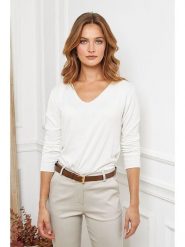 Joséfine Wełniany sweter "Abi" w kolorze białym rozmiar: S. Białe swetry klasyczne damskie Joséfine, s, z wełny, bez kołnierzyka. Za 122.38 zł.