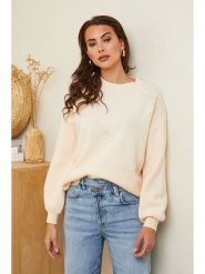 Soft Cashmere Sweter w kolorze beżowym rozmiar: 38/40. Brązowe swetry klasyczne damskie Soft Cashmere, bez kołnierzyka. Za 207.39 zł.